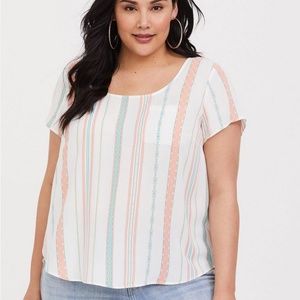 Abbey Georgette Button Back Short Sleeve Blouse